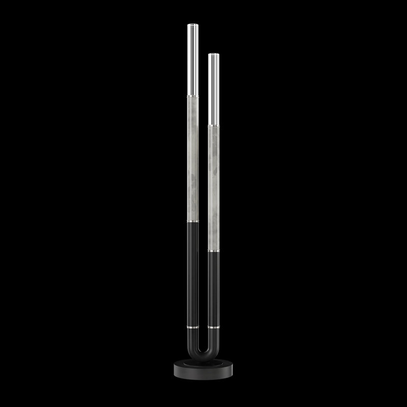 Antonia 71.5"H Floor Lamp, Black/Nickel/Smoke