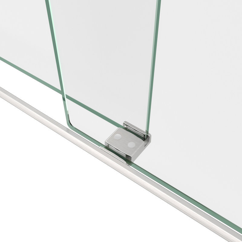 Bypass Shower Door With Nano Treatment Glass - 5/16" Tempered, Brushed Nickel, Bathroom Tempered Nickel Finish, Leak- Function,