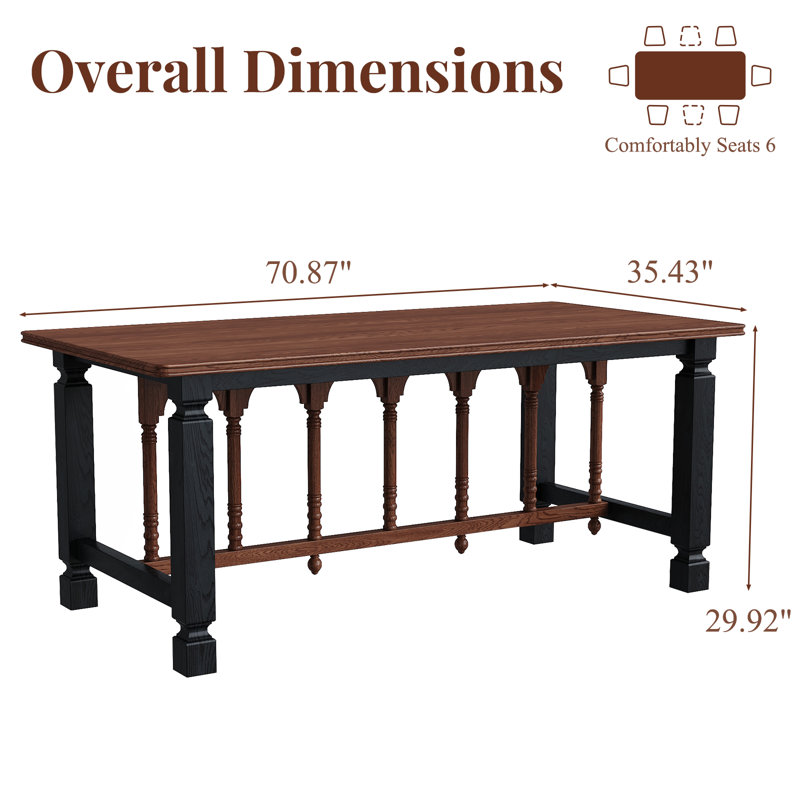 Table de salle à manger 70,87 po