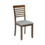 Ensemble de 4 chaises d'appoint rembourrées, structure en bois massif brun chaud, sièges rembourrés en mélange de lin, salle à manger de cuisine