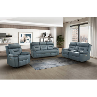 3-Piece Set: Power Reclining Sofa, Loveseat, & Chair