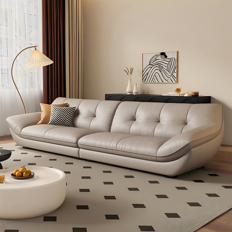 Canapé en cuir de vache 110,24 po, H 32,68 po x l 110,24 po x P 40,55 po