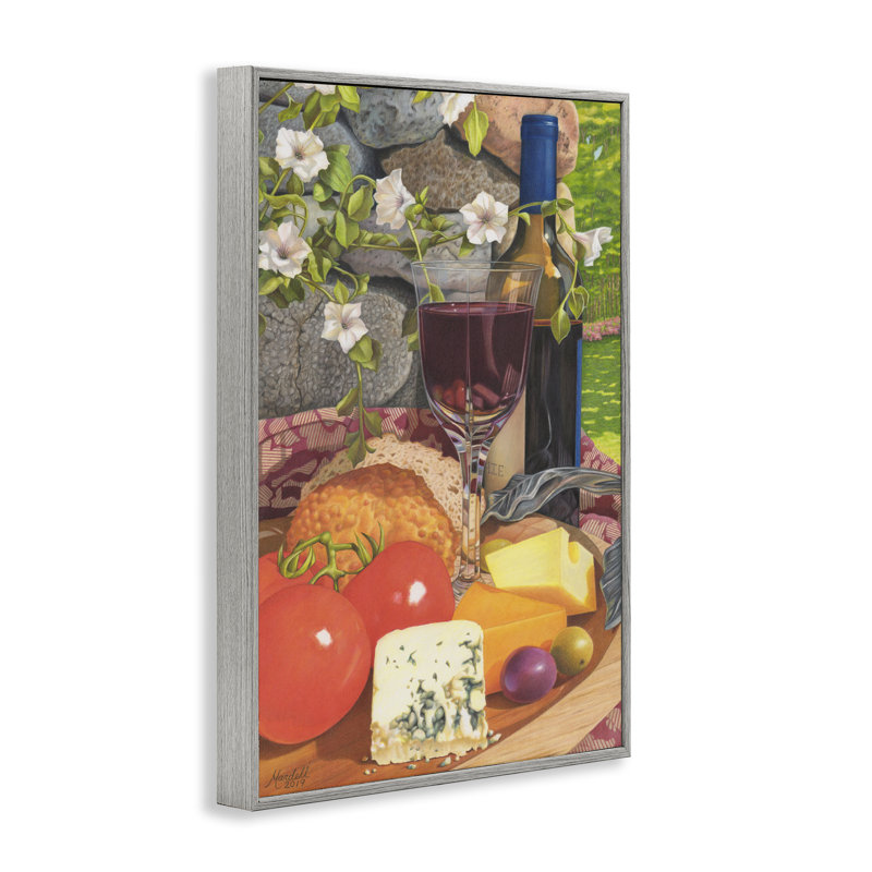 «Wine & Cheese Art» par Mardell Schuster, Estampe numérique Farmhouse, H 24 po x l 16 po