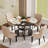 59" Round Dining Table for 4-6, Pedestal Base Farmhouse Kitchen Table with Adjustable Feet-599573656