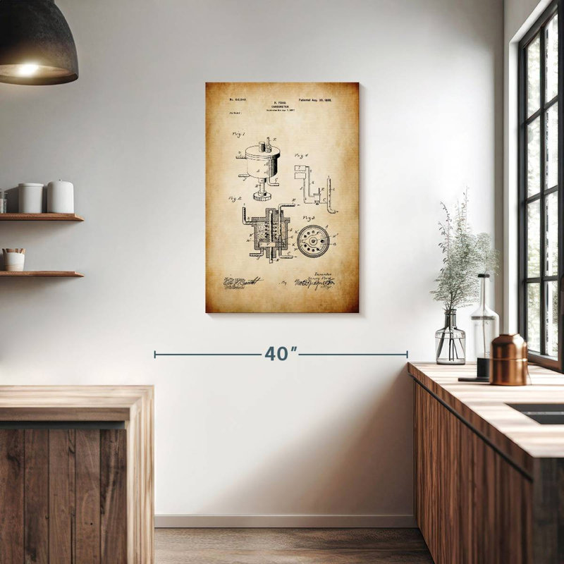 Carburetor Patent, 36" H x 24" W