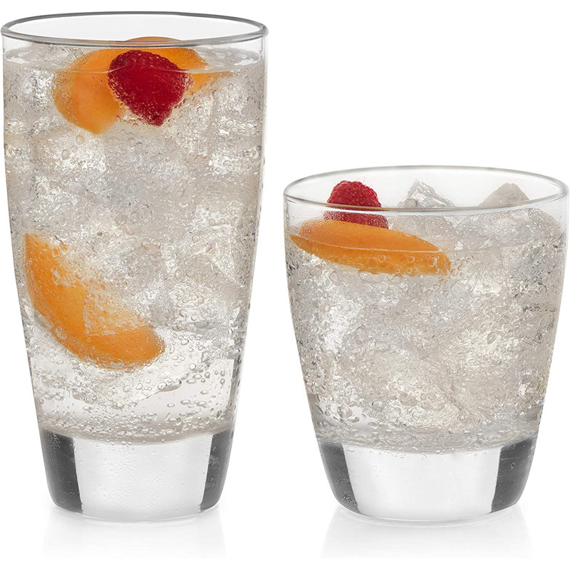 Libbey Classic Clear Glass Tumbler and Rocks Set, 16-Piece