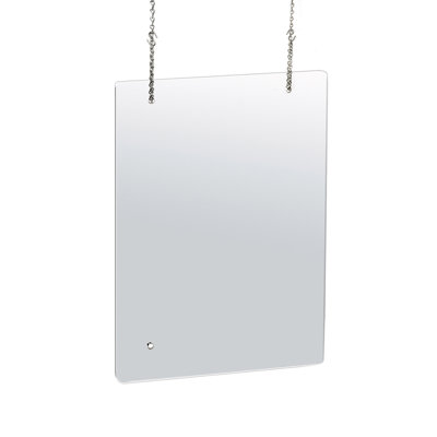 23.5" x 31.5" Hanging Adjustable Cashier Shield, Plexiglass Protective Panel, Splash Guard, 0.100" thick Acrylic Protective Barrier -Vertical/Horizontal, 2-Pack