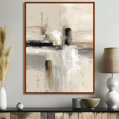 "Brown and Black Brushstroke", peinture abstraite sur toile brune
