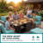 8-piece Outdoor Premium Patio Wicker Sectional Seating Group With Cushions And Firepit Table-412226364-412226363