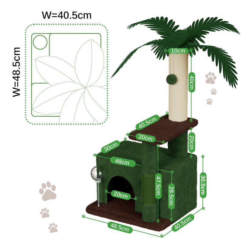 90cm H Cat Tree, Green