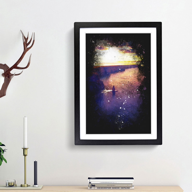 Sunset - Framed Print, 63cm H x 45cm W x 2cm D, Black Framed