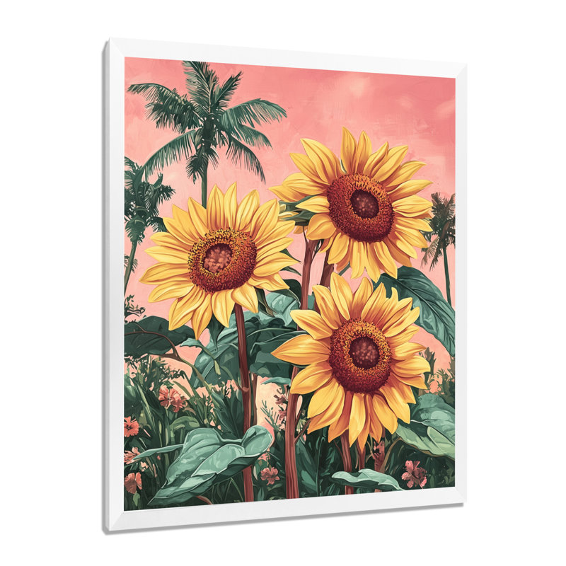 Diyon - Floral Wall Art, H 32 po x l 16 po, Reproduction encadrée d'une seule photo, Blanc