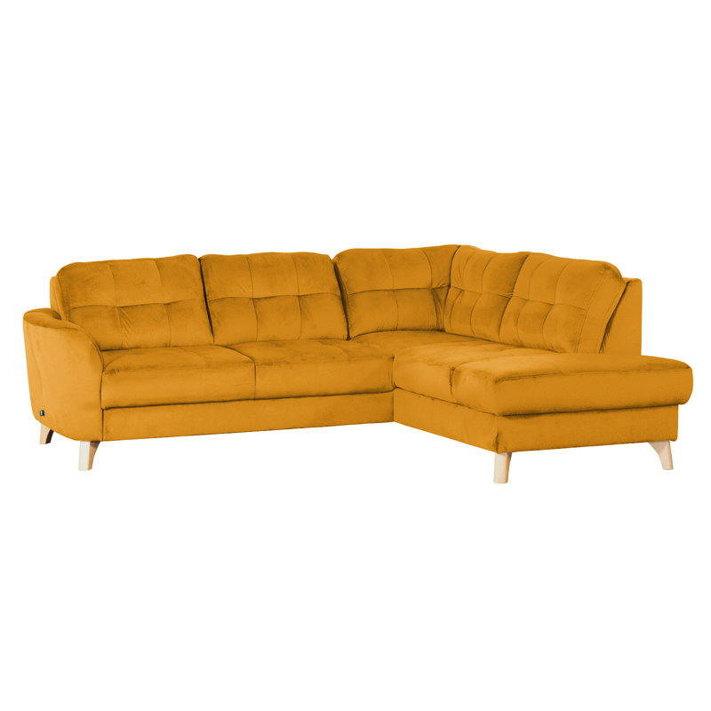 Hunnewell Sleeper Corner Sofa, Right Hand Facing, Yellow