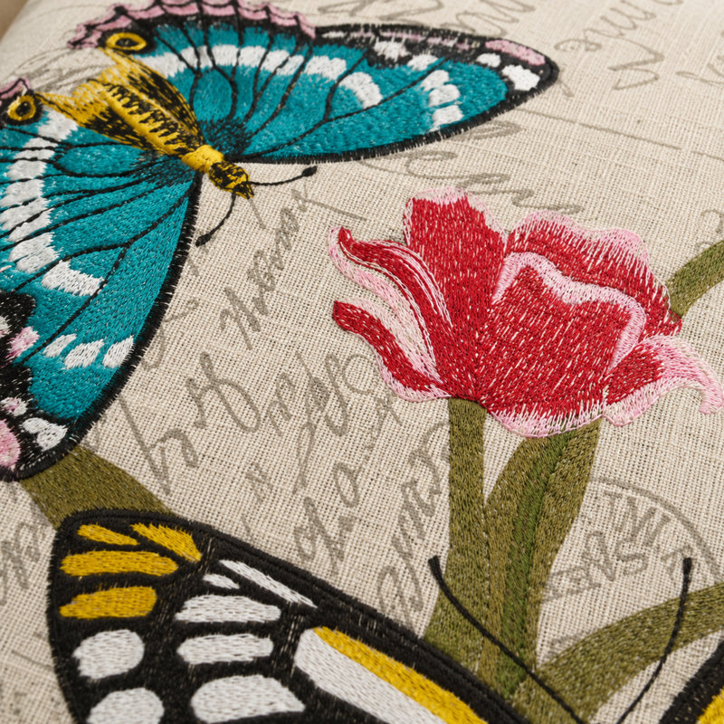 Coussin décoratif sur la tulipe Papillion, Plumes