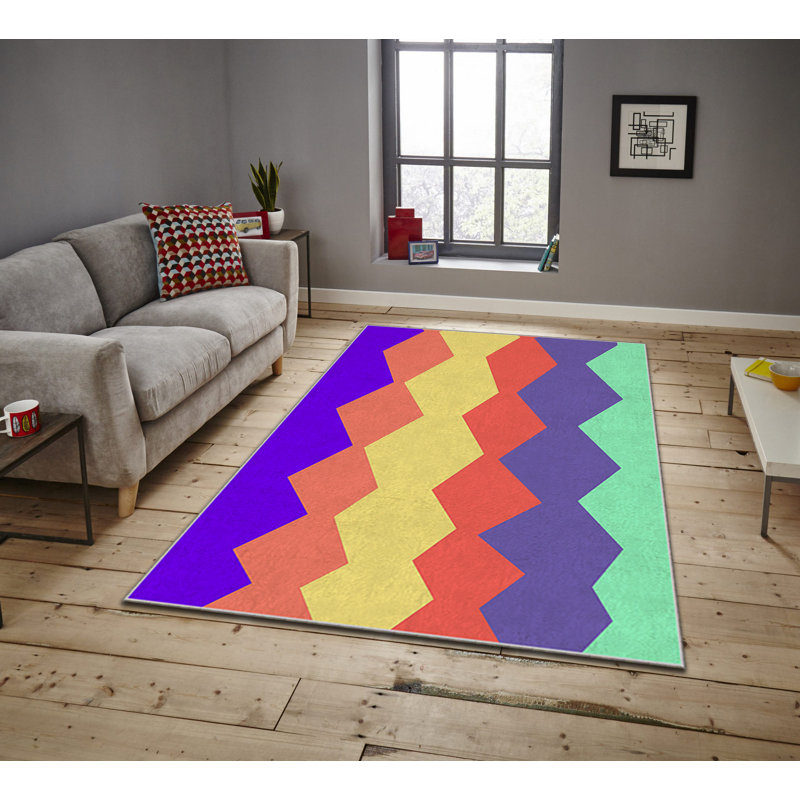 Luxurious Non-Slip Area Rug, 4.0 x 5.9 Feet, 100% Polyester, 740g/m² | Velvet Fabric with Digital Print | Easy-Clean Laminated Sponge Underside, Machine Washable | Perfect for Living Room, Bedroom & Home Decor