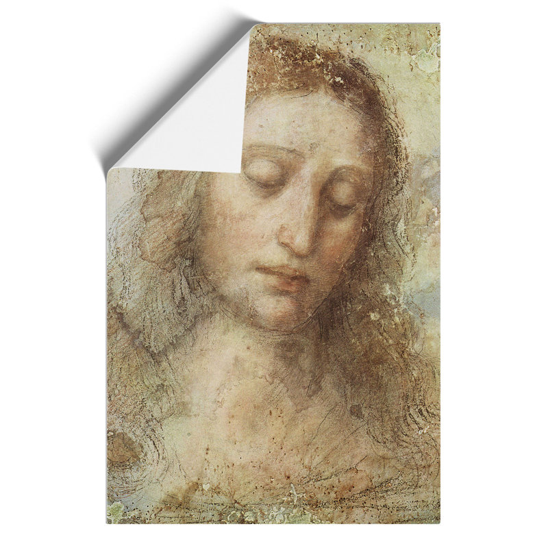 Head Of Christ by Leonardo Da Vinci - No Frame Painting, 42cm H x 30cm W x 0.1cm D