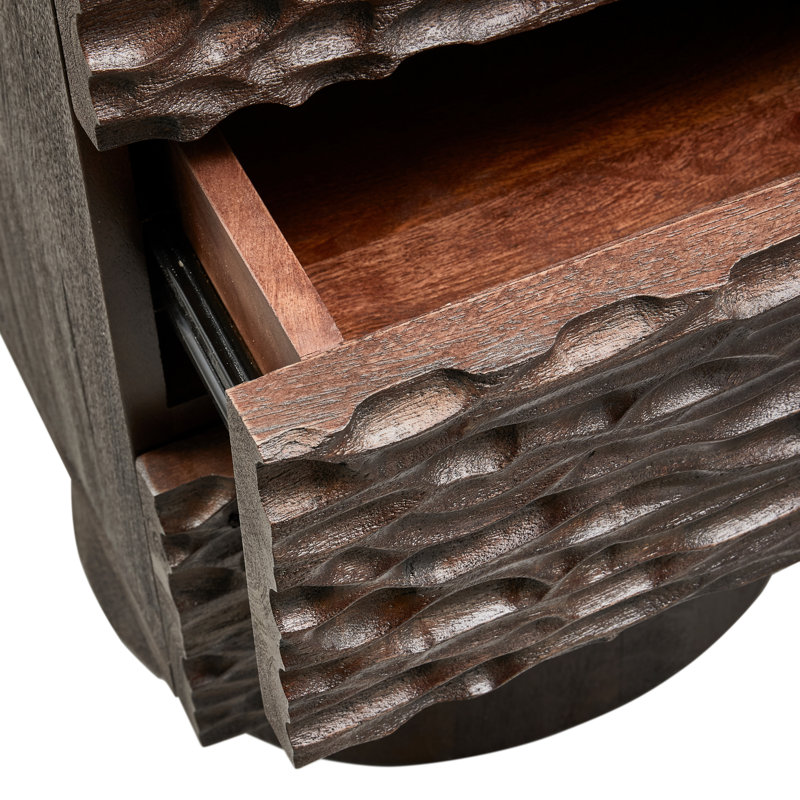 Crumble 40cm W Solid Wood Bedside Table