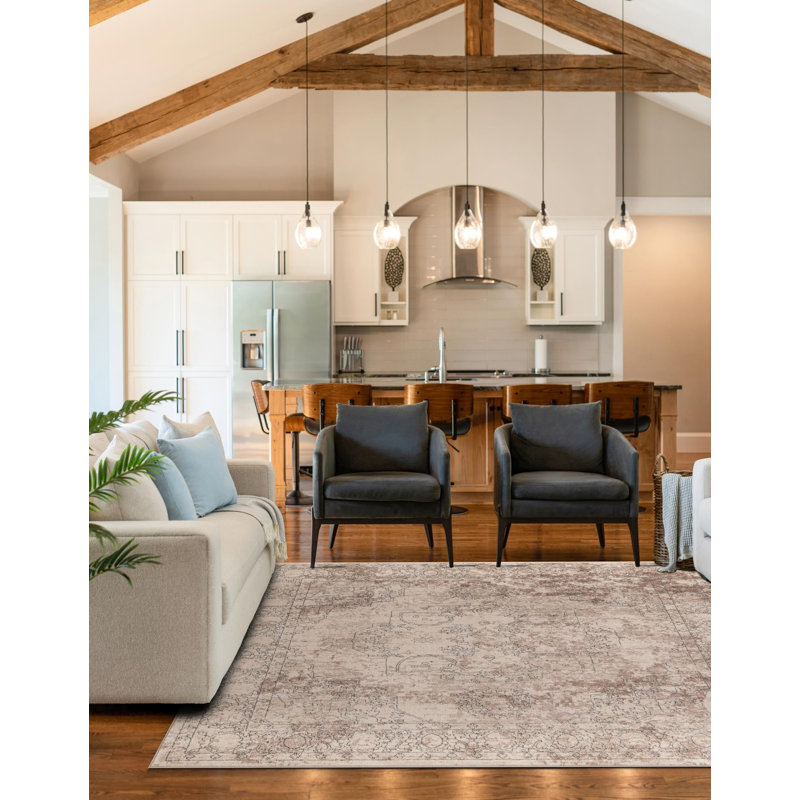 Cantey Oriental Ivory Area Rug, Square 10'