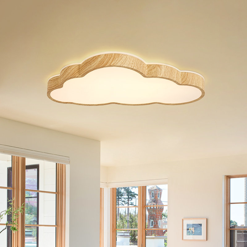 Acrylic Flush Mount, Oak Grain