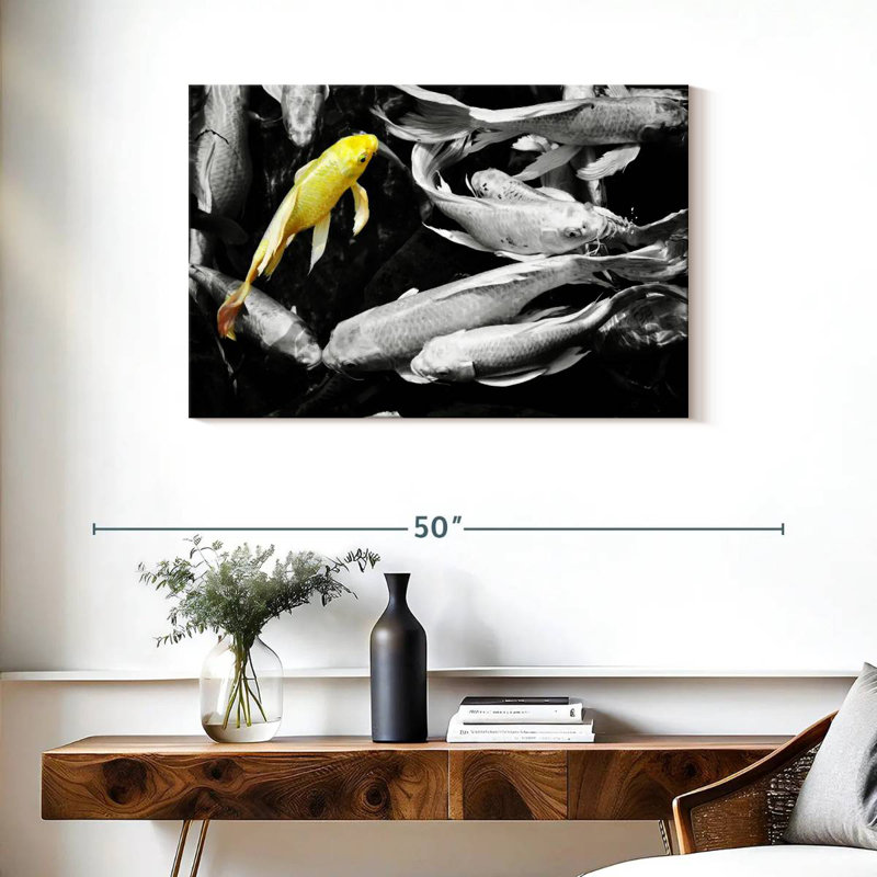 Brampt Yellow Koi Fish, 24" H x 36" W