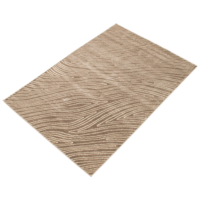 Tapis abstrait taupe, Rectangle 3 pi 11 po x 5 pi 7 po