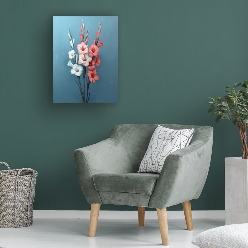Art sur toile sur fond bleu clair sur fond bleu clair, H 14 po x l 19 po