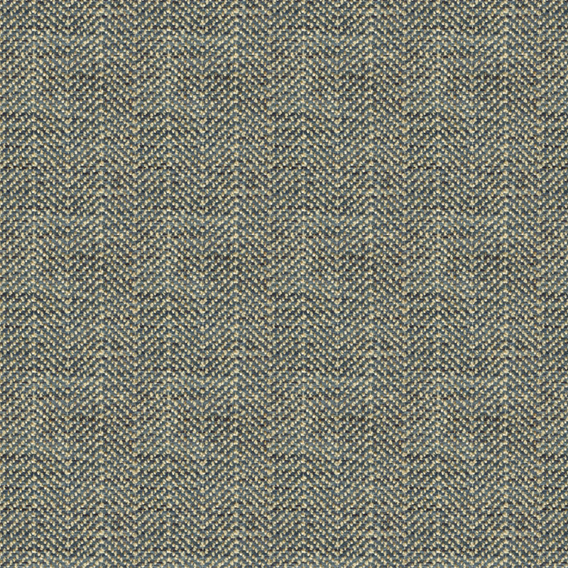 Polyester, Acrylic and Cotton Fabric, Blue/Beige/Gray