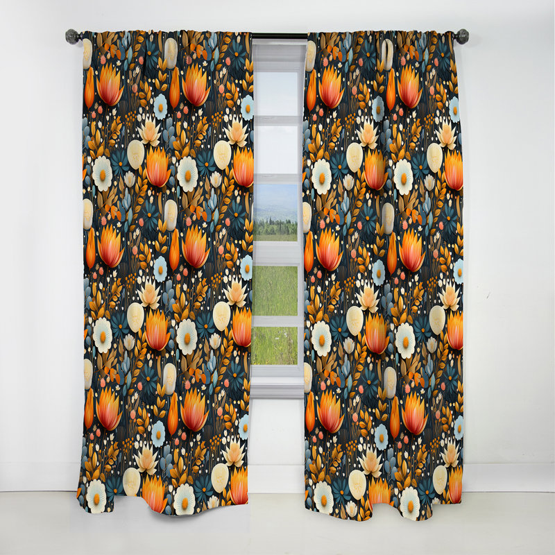 Mod Botanicals - Rideau Mid-Century - Rideau occultant géométrique - 1 panneau, L 52 po x L 84 po