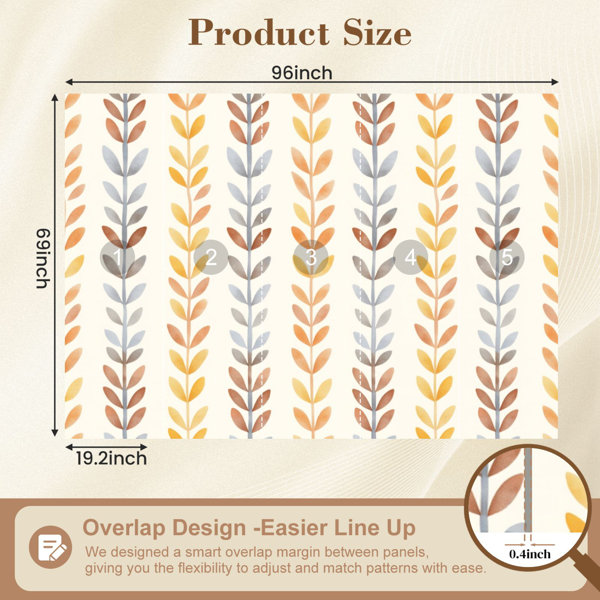 Red Barrel Studio Modern Peel and Stick Wallpaper Soft Pastel Leaf Warm ...