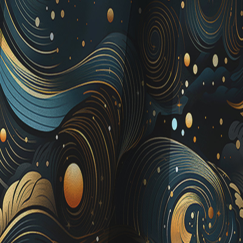 Celestial Geometric I I - Rideau abstrait - Rideau occultant - 1 panneau, L 52 po x L 95 po