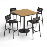 Eiland & Travira 4 - Person Square 36" Long Powder Coated Aluminum Outdoor Dining Set