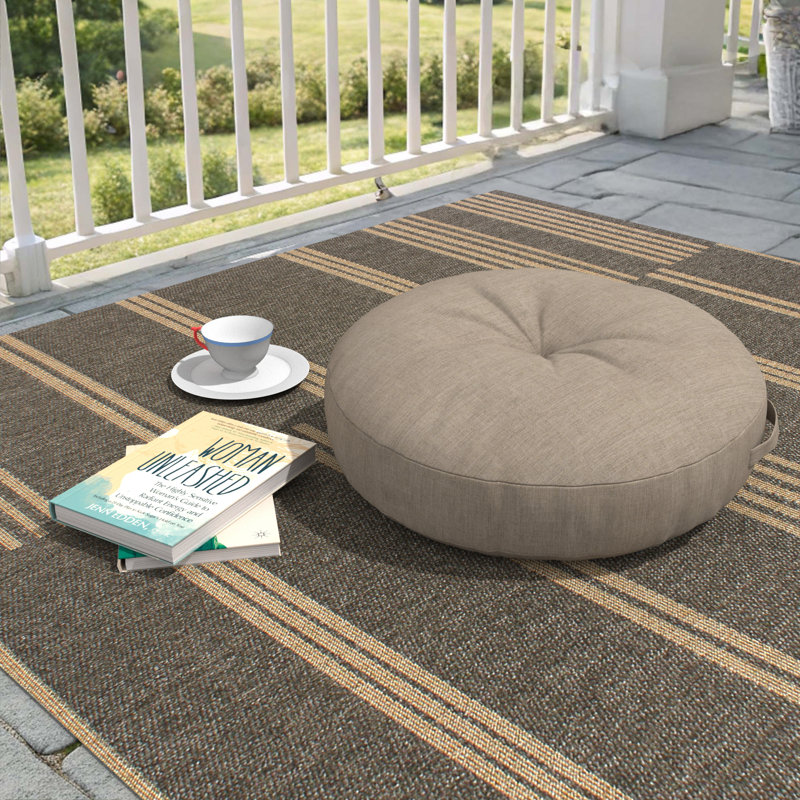 Housse de coussin circulaire avec insert Sunbrella, Bois de frêne coulé, Circulaire 22 po