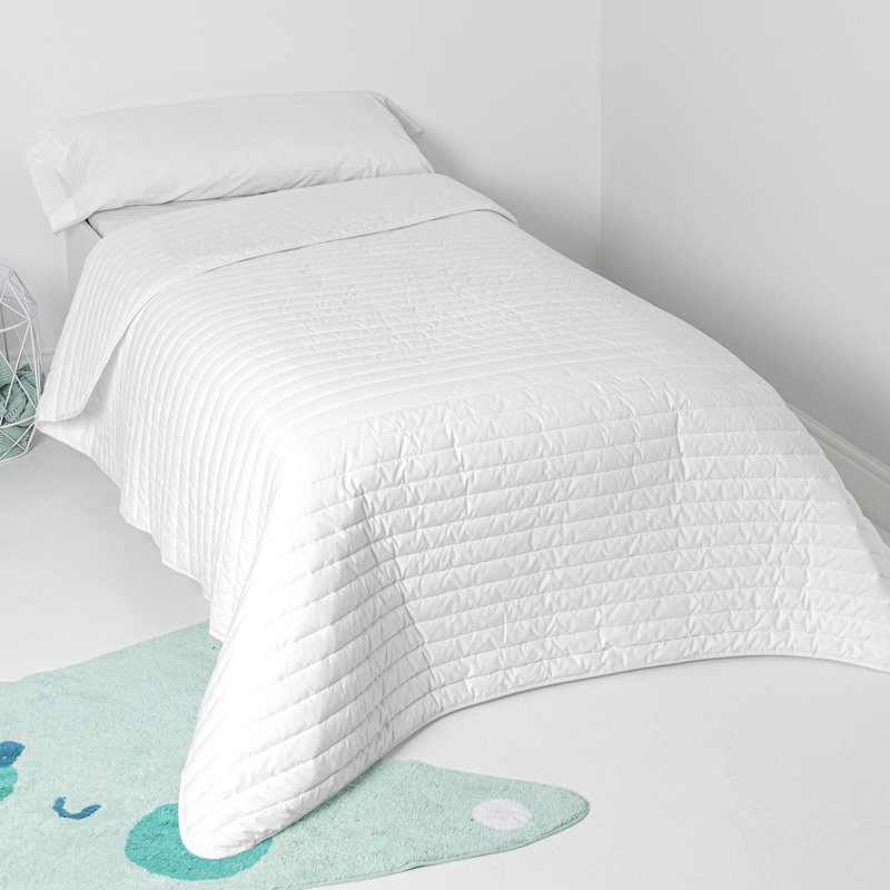 Seline Cotton Solid Colour Bedspread, 180 x 260 cm Bedspread, Off White