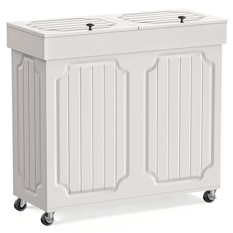 Armoire à poubelle double Povrgive, Blanc