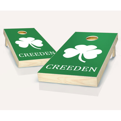 Ensemble de cornhole en bois massif 2 'x 4' avec sacs Shamrock