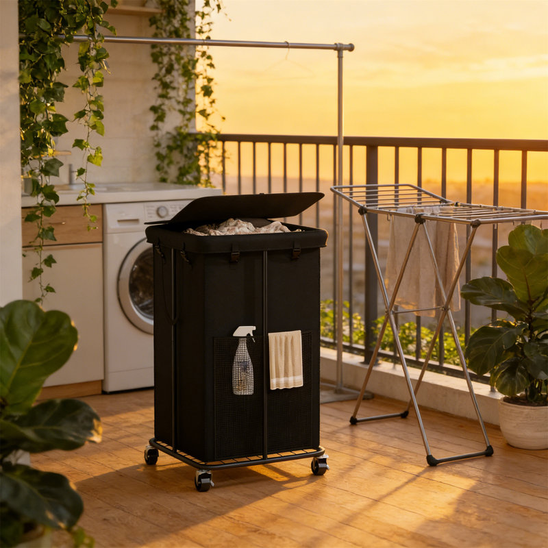 Metal Laundry Room Organiser with Wheels