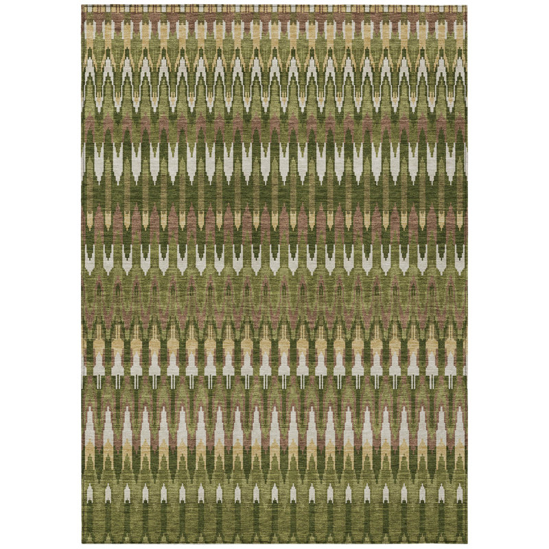 Washable Abstract Indoor / Outdoor Rug, Rectangle 2'6" x 3'10"