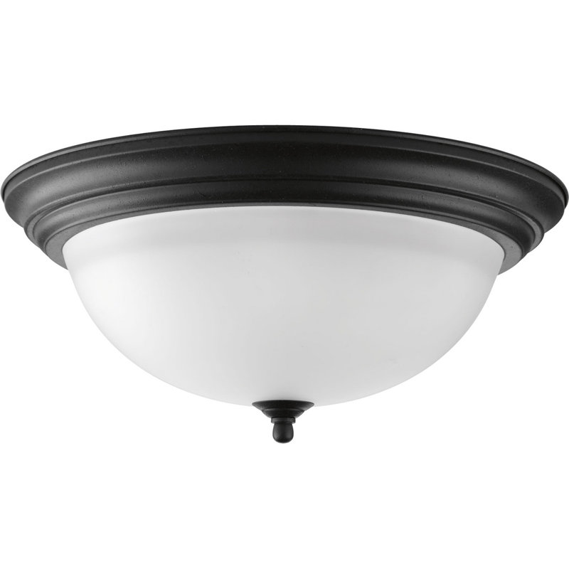 Plafonnier encastré 3 lumières 15,25 po avec verre albâtre noir 15,25 po