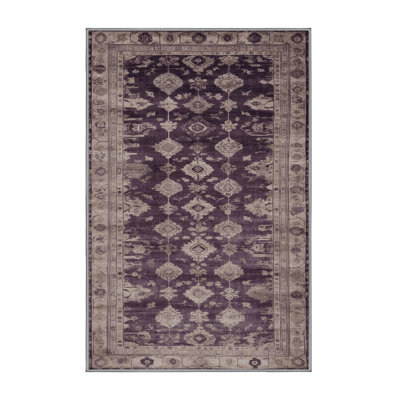Machine Washable Overdyed Gray Area Rug