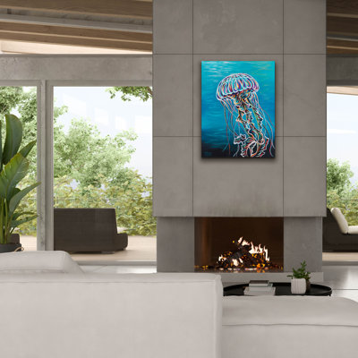 «Colorful Jellyfish 2» par Carolee Vitaletti, art mural sur toile