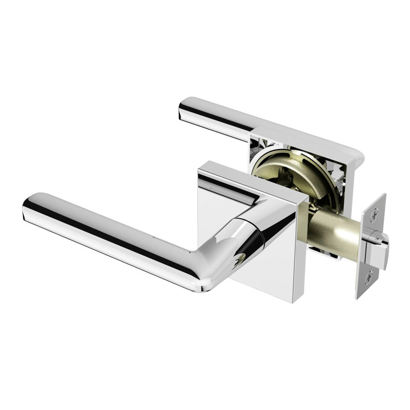 Levier de porte de passage Mirra, design moderne dissimulé pour (couloir et garde-robe) - Style minimaliste élégant en chrome