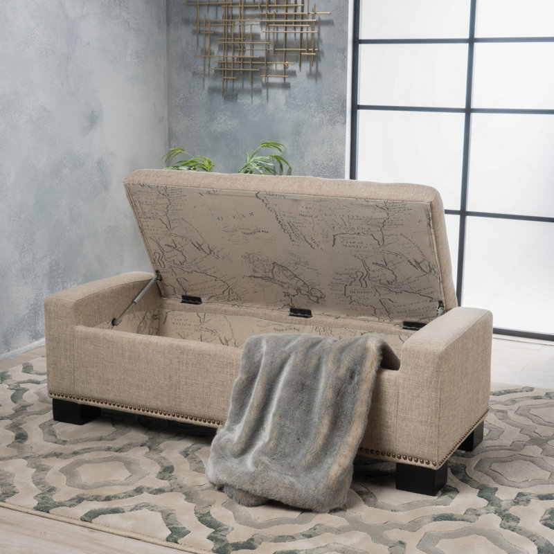 OTTOMAN DE RANGEMENT CHELSEA AVEC STUDS