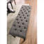 Banc de salle à manger rustique contemporain à 2 places capitonné capitonné avec tissu en bois massif gris imitation lin