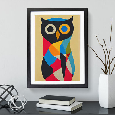 Colourful Abstract Owl No.3 - Single Picture Frame Print