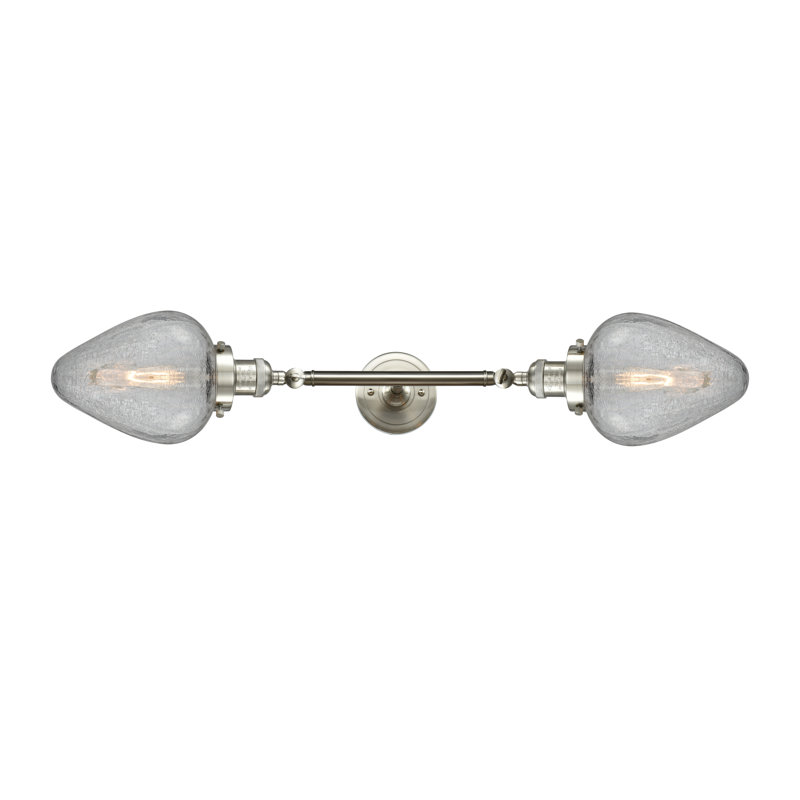Arliss 2 - Light Dimmable Vanity Light, Bulb Not Included, Brushed Satin Nickel, Clear Crackle