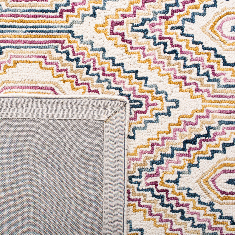 Serrato Hand Tufted Wool Geometric Rug, Rectangle 3' x 5'