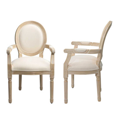 Amando High-End Beige French Country Dining Chairs With Arms