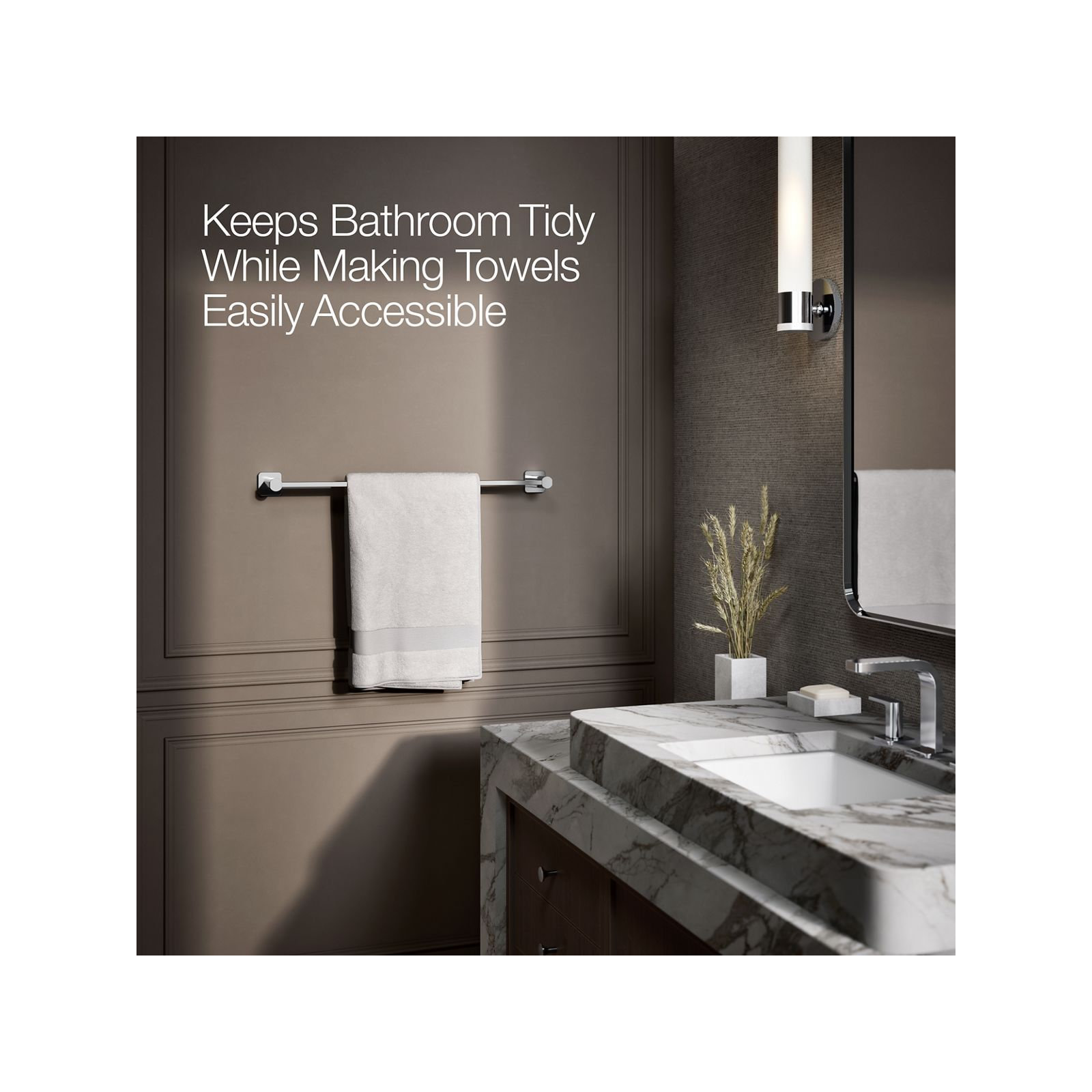 Parallel Towel Bar, Polished Chrome, 24"W