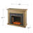 Gorkem Criss-Cross Electric Fireplace w/ Faux Stone Surround