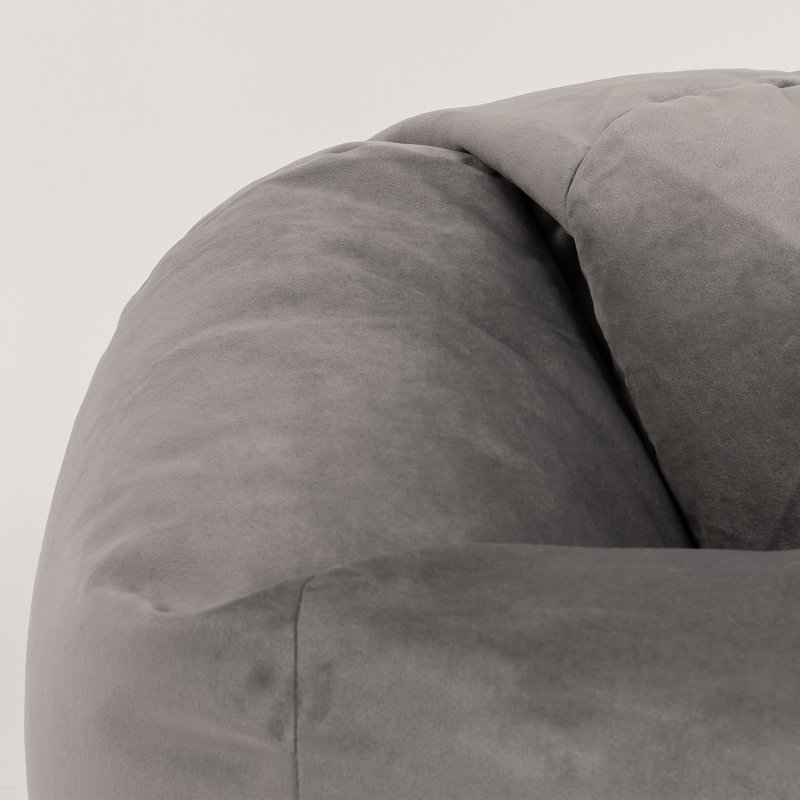 Kingston Velvet Classic Bean Bag, Charcoal Grey